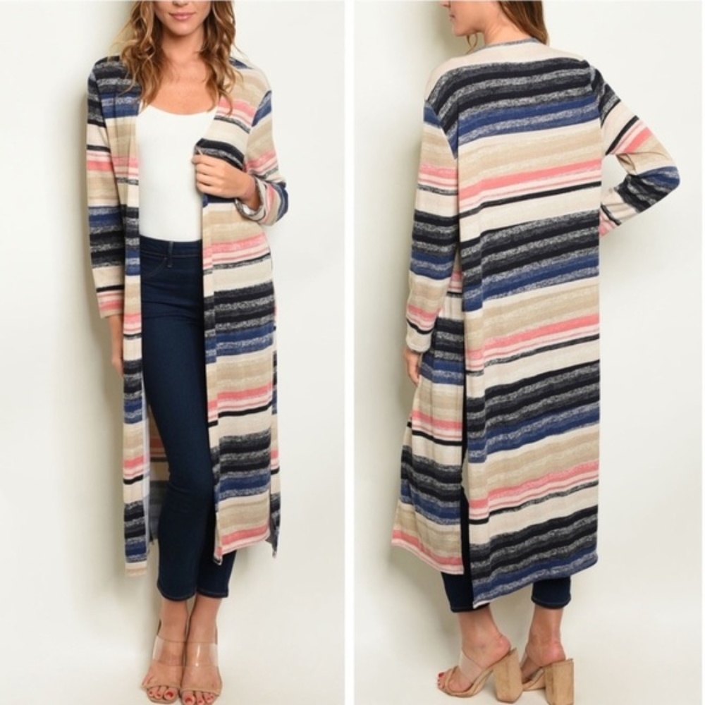 Cardigan Light Weight Multi Color Long